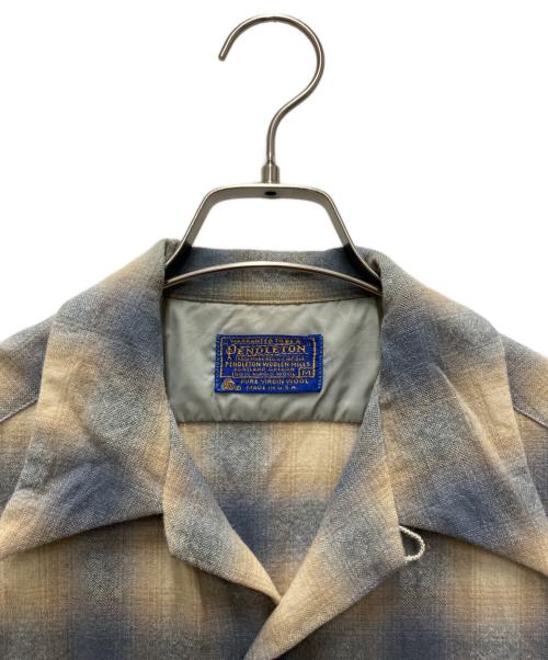 PENDLETON（ペンドルトン）PENDLETON (ペンドルトン) 70’S オンブレチェック ボートシャツ ブルー×ベージュ サイズ:Mの古着・服飾アイテム
