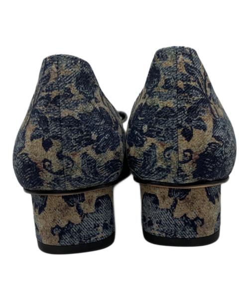 Christian Dior（クリスチャン ディオール）Christian Dior (クリスチャン ディオール) 花柄デニム地 ヒールパンプス ネイビー サイズ:35 1/2の古着・服飾アイテム