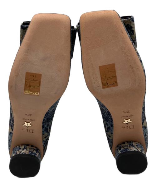 Christian Dior（クリスチャン ディオール）Christian Dior (クリスチャン ディオール) 花柄デニム地 ヒールパンプス ネイビー サイズ:35 1/2の古着・服飾アイテム