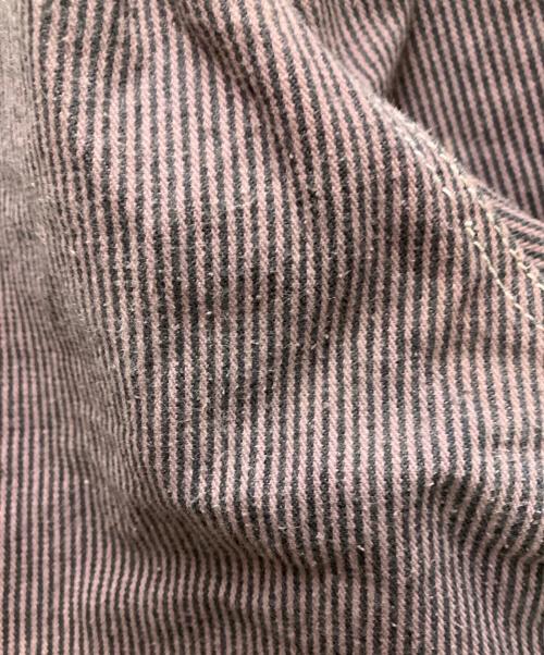 stussy（ステューシー）stussy (ステューシー) オーバーダイ ヒッコリー リラックス パンツ パープル×ブラック サイズ:Lの古着・服飾アイテム