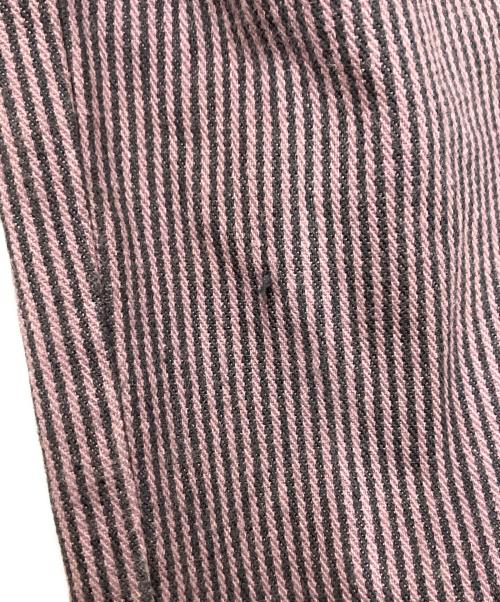 stussy（ステューシー）stussy (ステューシー) オーバーダイ ヒッコリー リラックス パンツ パープル×ブラック サイズ:Lの古着・服飾アイテム