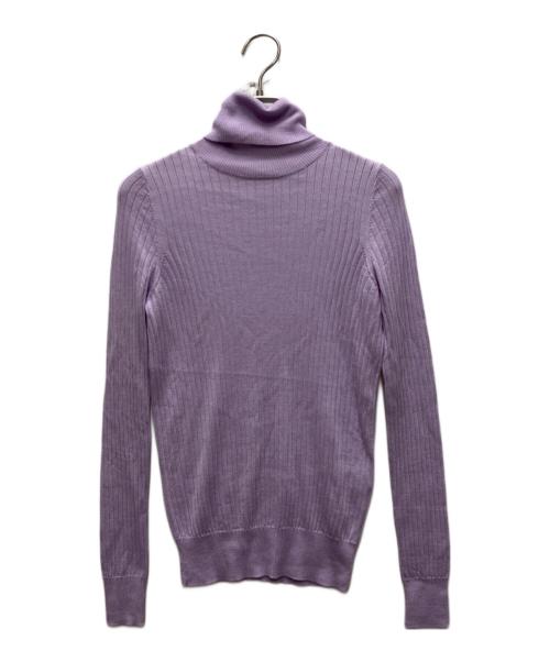 DRAWER（ドゥロワー）Drawer (ドゥロワー) カシミヤ シルク リブタートル ニット パープル サイズ:1の古着・服飾アイテム