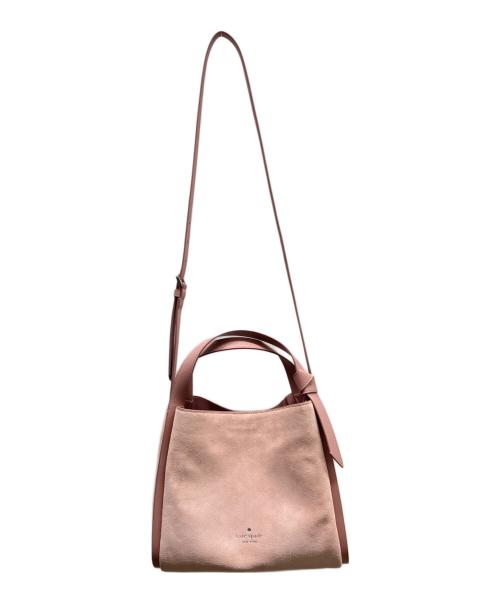 Kate Spade（ケイトスペード）Kate Spade (ケイトスペード) ノット スエード コンバーチブル キャリーオール ピンクの古着・服飾アイテム