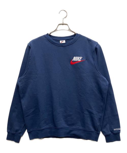 NIKE（ナイキ）NIKE (ナイキ) SUPREME (シュプリーム) クルーネックロゴスウェット ネイビー サイズ:Sの古着・服飾アイテム