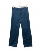 AURALEEオーラリー）の古着「PRODUCT DYED FINX GABARDINE PANTS」｜ブルー