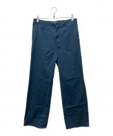 AURALEE（オーラリー）の古着「PRODUCT DYED FINX GABARDINE PANTS」｜ブルー