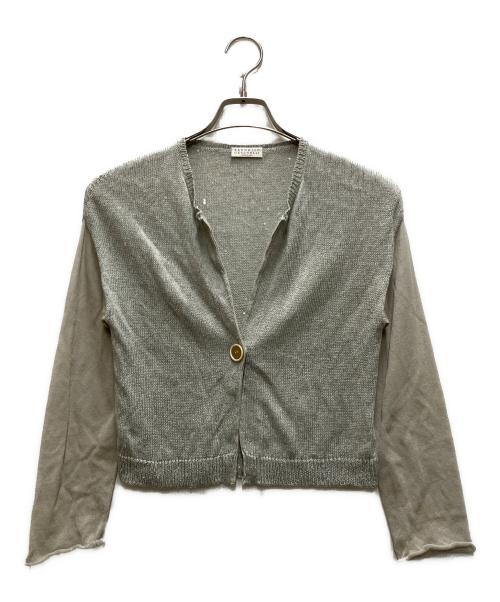 BRUNELLO CUCINELLI（ブルネロクチネリ）BRUNELLO CUCINELLI (ブルネロクチネリ) リネンシルクラメカーディガン グレー サイズ:Mの古着・服飾アイテム