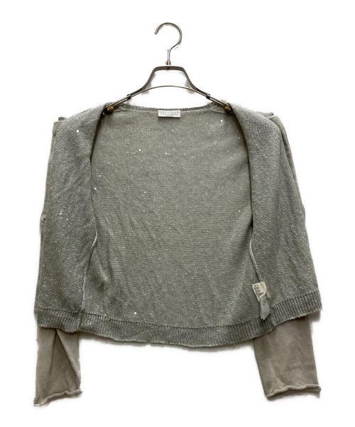 BRUNELLO CUCINELLI（ブルネロクチネリ）BRUNELLO CUCINELLI (ブルネロクチネリ) リネンシルクラメカーディガン グレー サイズ:Mの古着・服飾アイテム