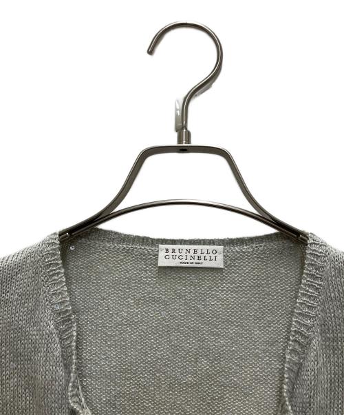 BRUNELLO CUCINELLI（ブルネロクチネリ）BRUNELLO CUCINELLI (ブルネロクチネリ) リネンシルクラメカーディガン グレー サイズ:Mの古着・服飾アイテム