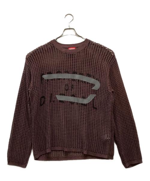 DIESEL（ディーゼル）DIESEL (ディーゼル) K-ROCH メッシュニット ボルドー サイズ:Mの古着・服飾アイテム