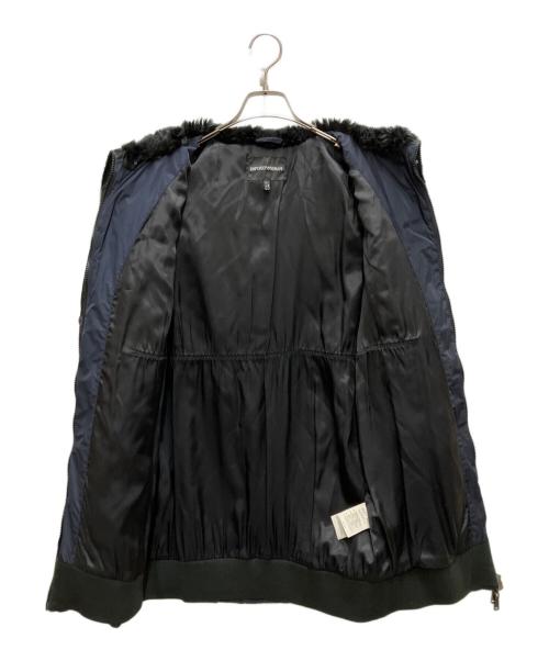 EMPORIO ARMANI（エンポリオ アルマーニ）EMPORIO ARMANI (エンポリオ アルマーニ) インナーファー中綿コート ネイビー サイズ:38の古着・服飾アイテム