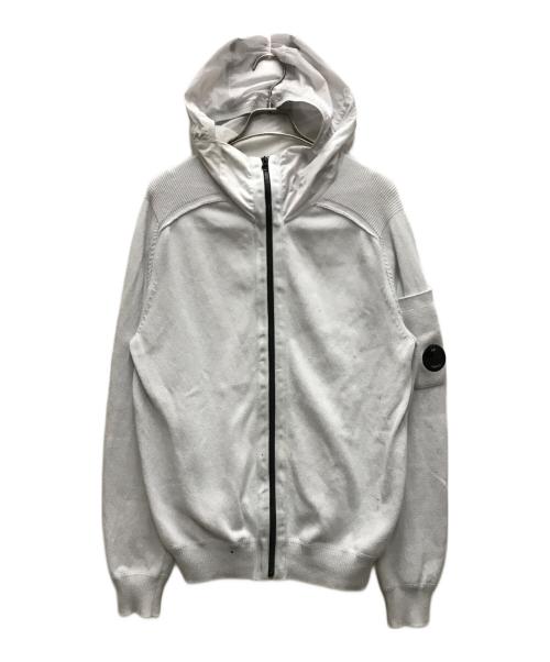 C.P COMPANY（シーピーカンパニー）C.P COMPANY (シーピーカンパニー) ゴーグルニットジップパーカー ホワイト サイズ:52の古着・服飾アイテム