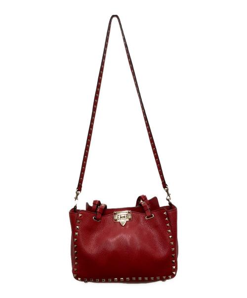 VALENTINO GARAVANI（ヴァレンティノ・ガラヴァーニ）VALENTINO GARAVANI (ヴァレンティノ・ガラヴァーニ) 2WAYバッグ レッドの古着・服飾アイテム