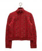 MOSCHINOモスキーノ）の古着「ウールアイレットジャケット」｜レッド