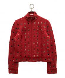 MOSCHINO（モスキーノ）の古着「ウールアイレットジャケット」｜レッド