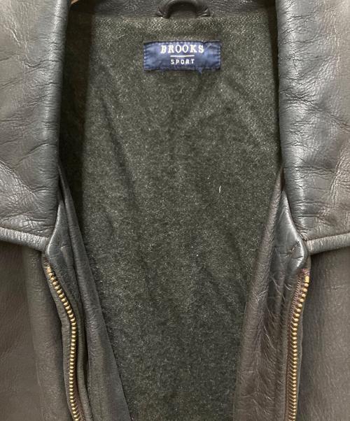 BROOKS SPORT（ブルックススポーツ）BROOKS SPORT (ブルックススポーツ) レザースポーツジャケット ブラック サイズ:不明の古着・服飾アイテム