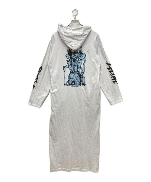 holiday（ホリデー）HOLIDAY (ホリデー) SUPER FINE DRY DAMAGE L/S HOODED DRESS グレー サイズ:FREEの古着・服飾アイテム