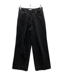 JOHN LAWRENCE SULLIVAN（ジョン ローレンス サリバン）の古着「Rigid Denim Wide Pants」｜ブラック