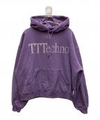 ICE & TECHNO×TTT MSWアイスアンドテクノ×ティー）の古着「ラインストーンロゴ入りフーディ」｜パープル