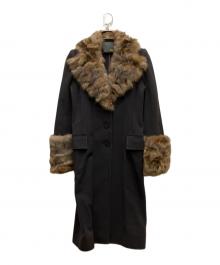 FENDI（フェンディ）の古着「カシミヤ混 セーブルファーウールコート」｜ブラック