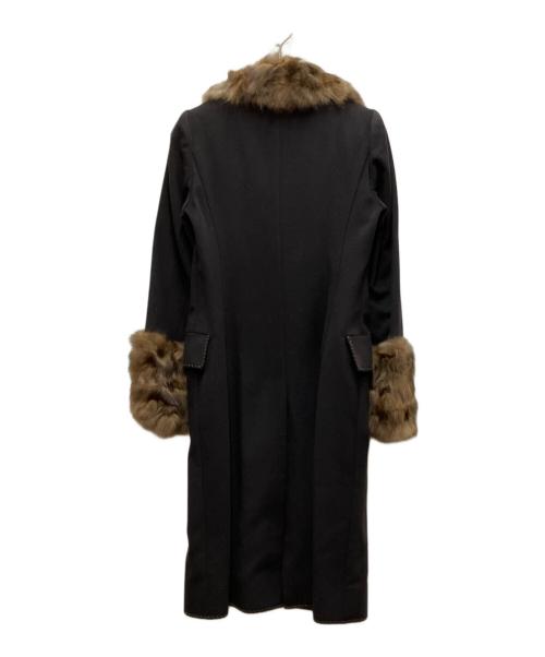 FENDI（フェンディ）FENDI (フェンディ) カシミヤ混 セーブルファーウールコート ブラック サイズ:38の古着・服飾アイテム