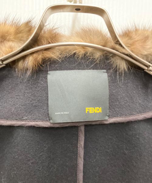 FENDI（フェンディ）FENDI (フェンディ) カシミヤ混 セーブルファーウールコート ブラック サイズ:38の古着・服飾アイテム