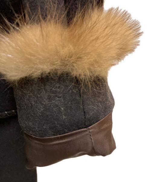 FENDI（フェンディ）FENDI (フェンディ) カシミヤ混 セーブルファーウールコート ブラック サイズ:38の古着・服飾アイテム