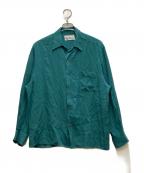 WACKO MARIAワコマリア）の古着「20SS KASURI STRIPED OPEN COLLAR SHIRT」｜グリーン