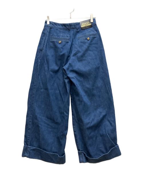GUCCI（グッチ）GUCCI (グッチ) 2タックワイドデニムパンツ インディゴ サイズ:44の古着・服飾アイテム