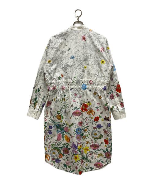 GUCCI（グッチ）GUCCI (グッチ) フローラプリントコットンワンピース ホワイト サイズ:40の古着・服飾アイテム