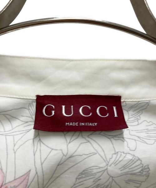 GUCCI（グッチ）GUCCI (グッチ) フローラプリントコットンワンピース ホワイト サイズ:40の古着・服飾アイテム