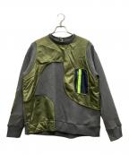 UN3D.アンスリード）の古着「MA-1 VEST DOCKING SWEAT」｜グレー×グリーン
