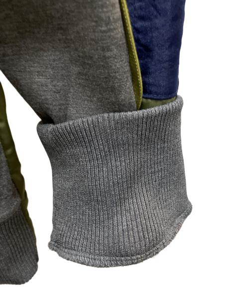 UN3D.（アンスリード）UN3D. (アンスリード) MA-1 VEST DOCKING SWEAT グレー×グリーン サイズ:36の古着・服飾アイテム