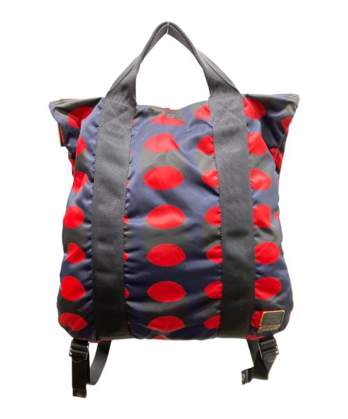 PORTER（ポーター）PORTER (ポーター) MARNI (マルニ) ドット2WAYリュック ネイビー×レッドの古着・服飾アイテム