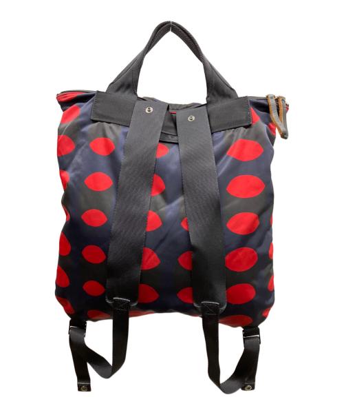 PORTER（ポーター）PORTER (ポーター) MARNI (マルニ) ドット2WAYリュック ネイビー×レッドの古着・服飾アイテム