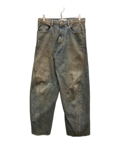 NVRFRGT（ネヴァーフォーゲット）NVRFRGT (ネヴァーフォーゲット) 3D TWIST WIDE LEG JEANS ブルー サイズ:3の古着・服飾アイテム