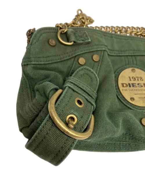 DIESEL（ディーゼル）DIESEL (ディーゼル) キャンバスチェーンワンショルダーバッグ グリーンの古着・服飾アイテム