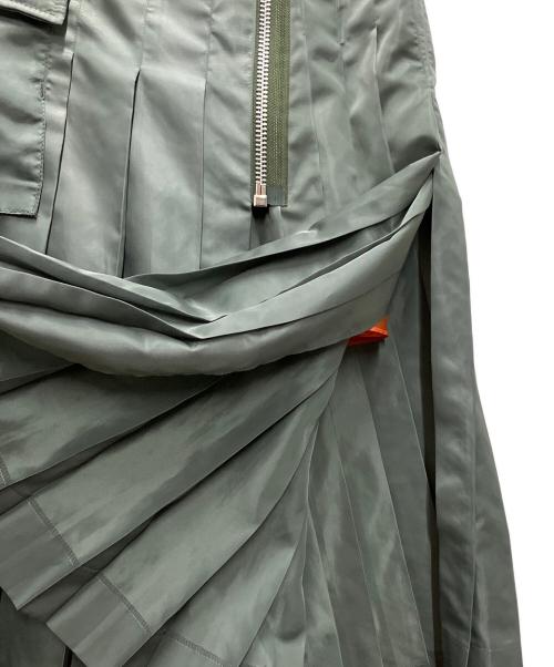 sacai（サカイ）sacai (サカイ) NYLON TWILL SKIRT グリーン サイズ:1の古着・服飾アイテム