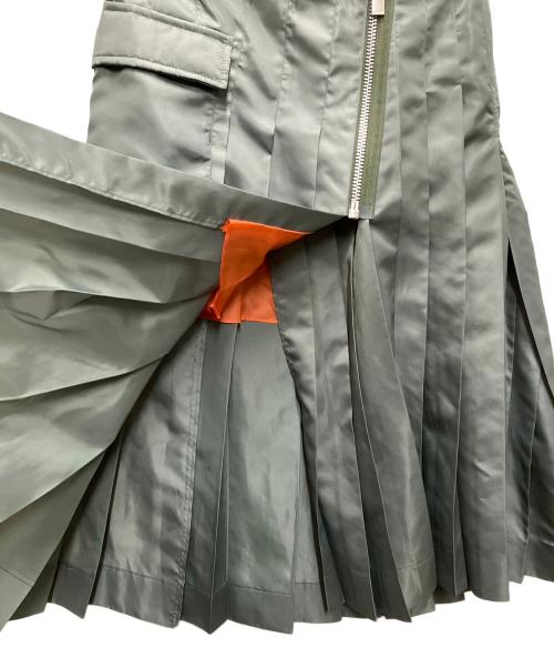 sacai（サカイ）sacai (サカイ) NYLON TWILL SKIRT グリーン サイズ:1の古着・服飾アイテム