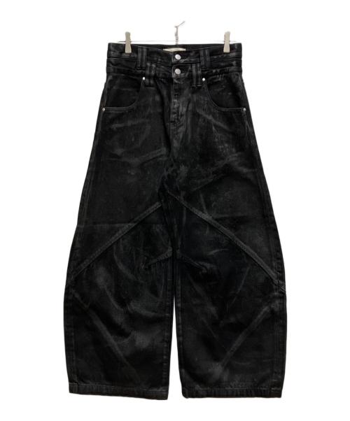 jent louis（ジェントルイス）Jent Louis (ジェントルイス) コーティングデニムパンツ ブラック サイズ:Mの古着・服飾アイテム