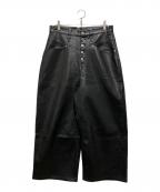 BBALLSYボールジィ）の古着「Painter Faux Leather Baggy Pants」｜ブラック