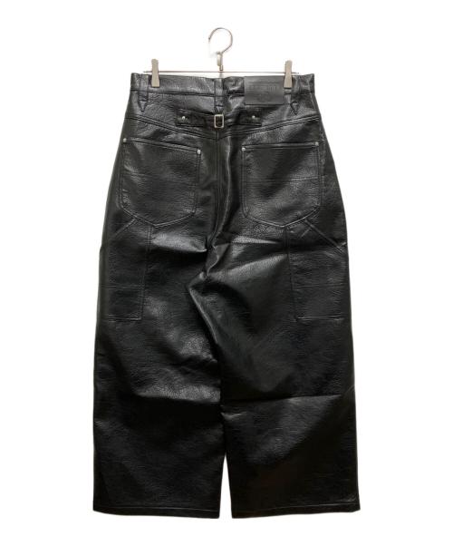 BBALLSY（ボールジィ）bballsy (ボールジィ) Painter Faux Leather Baggy Pants ブラック サイズ:Mの古着・服飾アイテム