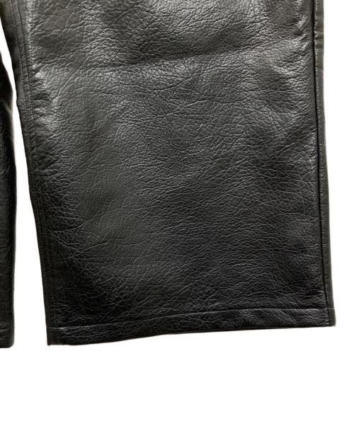 BBALLSY（ボールジィ）bballsy (ボールジィ) Painter Faux Leather Baggy Pants ブラック サイズ:Mの古着・服飾アイテム