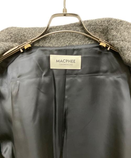 MACPHEE（マカフィー）MACPHEE (マカフィー) ボンディングチェック ダブルブレストコート グレー サイズ:36の古着・服飾アイテム