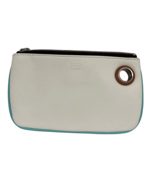 FENDI（フェンディ）FENDI (フェンディ) Triplette Leather Pouch ホワイトの古着・服飾アイテム