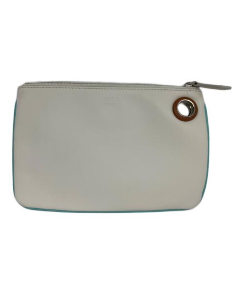 FENDI（フェンディ）FENDI (フェンディ) Triplette Leather Pouch ホワイトの古着・服飾アイテム