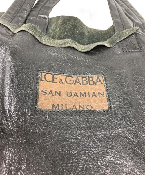 DOLCE & GABBANA（ドルチェ＆ガッバーナ）DOLCE & GABBANA (ドルチェ＆ガッバーナ) SAN DAMIANレザートートバッグ ブラックの古着・服飾アイテム
