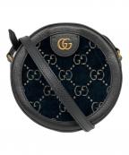 GUCCIグッチ）の古着「GGベルベット ラウンドショルダーバッグ」｜ブラック