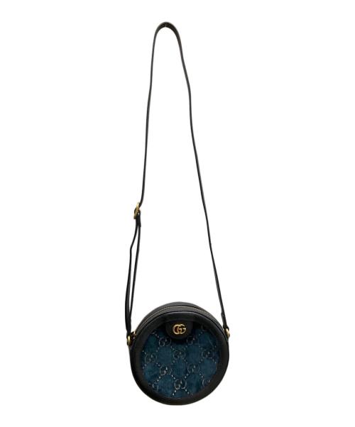 GUCCI（グッチ）GUCCI (グッチ) GGベルベット ラウンドショルダーバッグ ブラックの古着・服飾アイテム