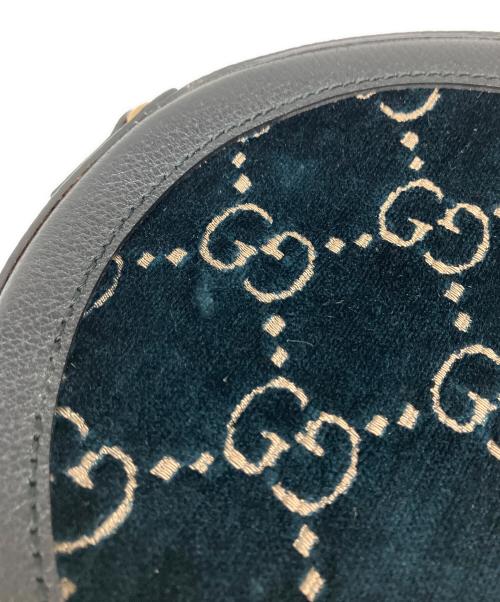 GUCCI（グッチ）GUCCI (グッチ) GGベルベット ラウンドショルダーバッグ ブラックの古着・服飾アイテム